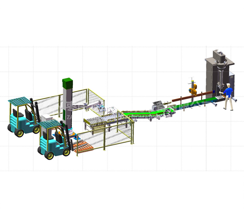 底充式包装机+立柱码垛机
